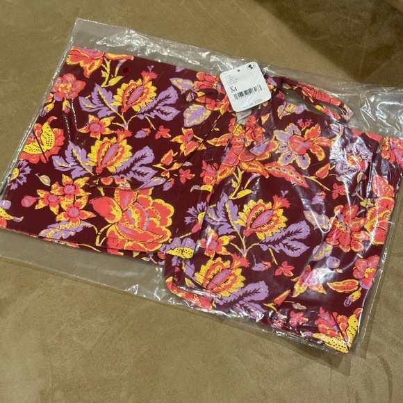 .Free People Summer of Love Convertible Bandeau Bra top Wine floral maroon M - Picture 7 of 7